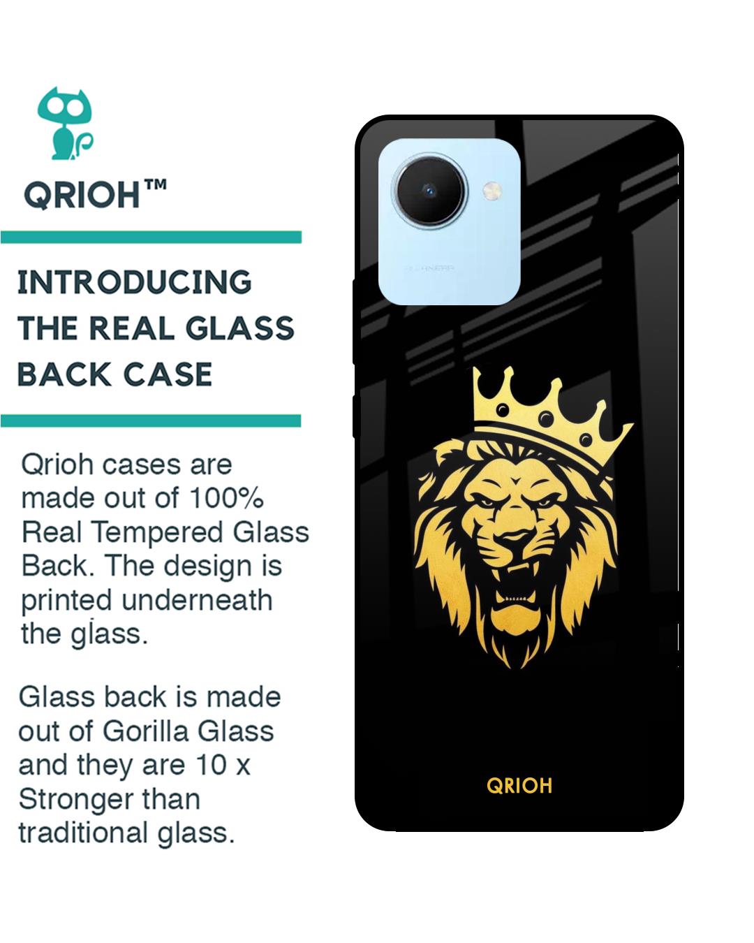 Shop Lion The King Printed Premium Glass Cover for Realme C30 (Shock Proof, Scratch Resistant)-Back