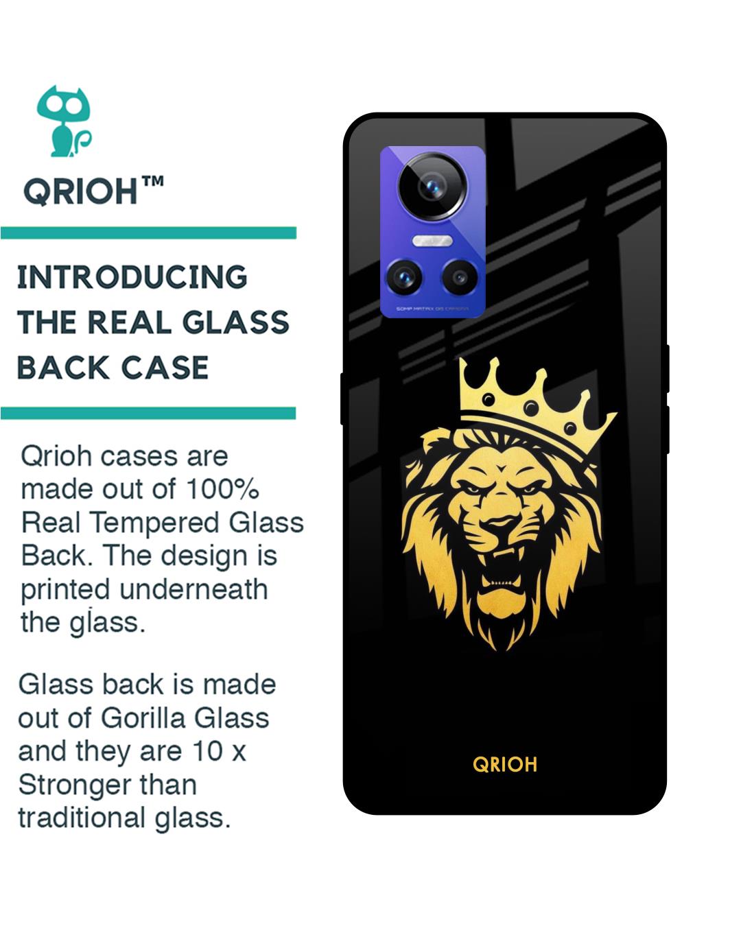 Shop Lion The King Printed Premium Glass Cover for Realme GT Neo 3 (Shock Proof, Scratch Resistant)-Back