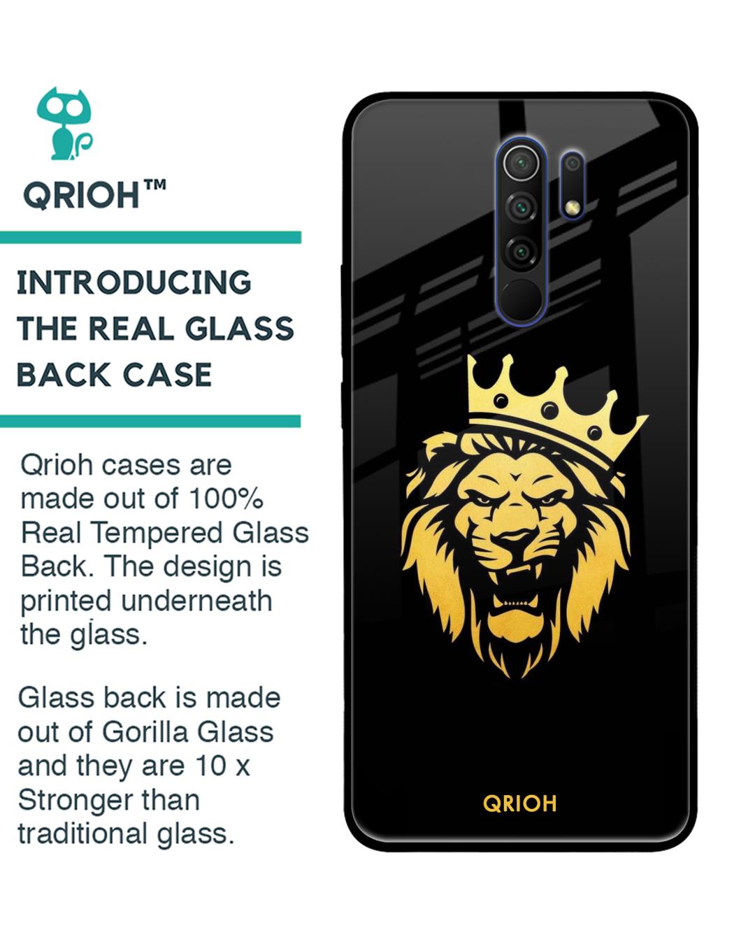Shop Lion The King Printed Premium Glass Cover For Xiaomi Redmi 9 Prime (Impact Resistant, Matte Finish)-Back