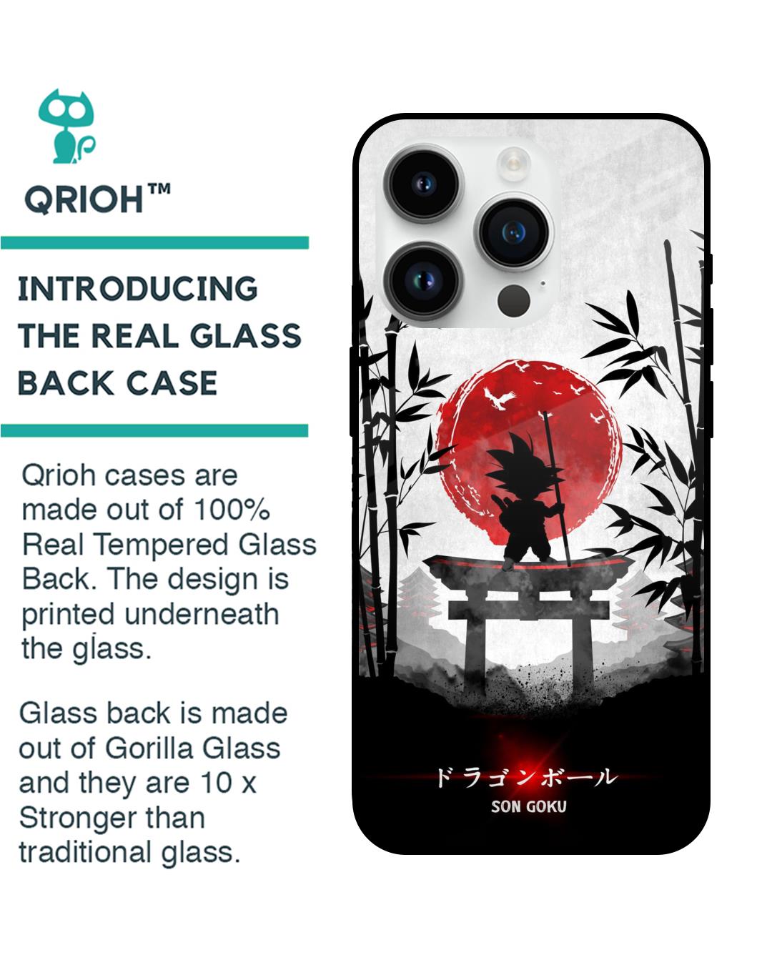 Shop Little Goku Japanese Premium Glass Case for Apple iPhone 14 Pro (Shock Proof,Scratch Resistant)-Back