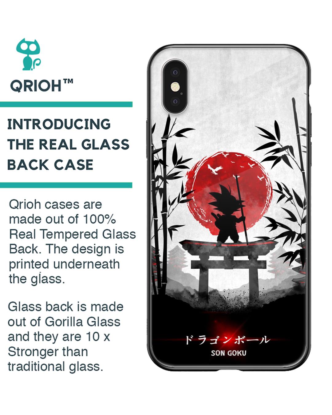 Shop Little Goku Japanese Premium Glass Case for iPhone XS Max (Shock Proof, Scratch Resistant)-Back