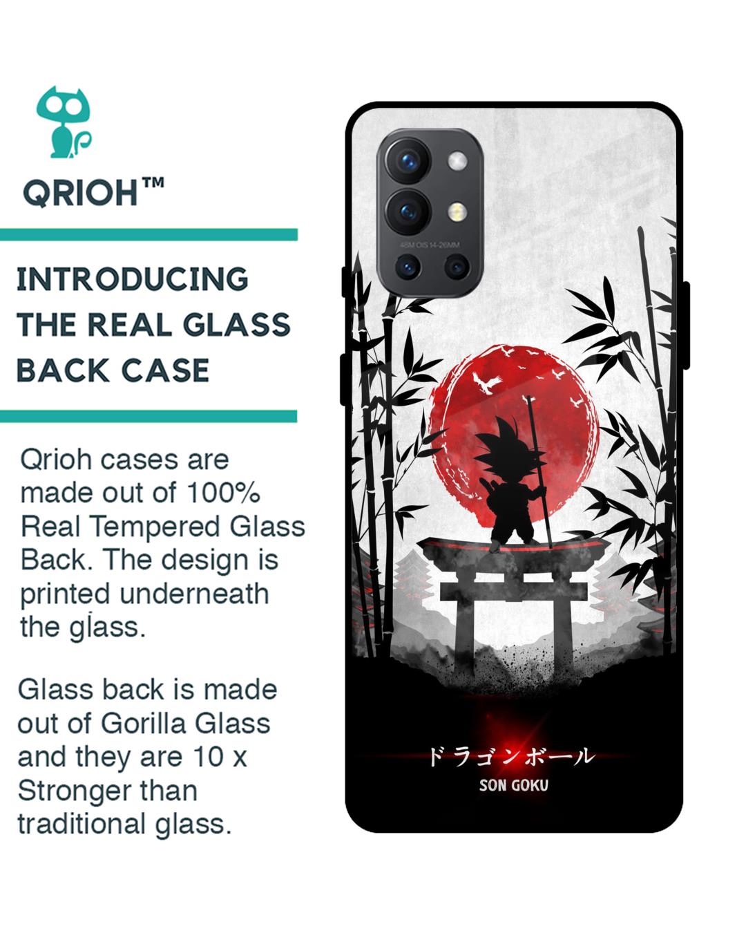 Shop Little Goku Japanese Premium Glass Case for OnePlus 9R (Shock Proof,Scratch Resistant)-Back