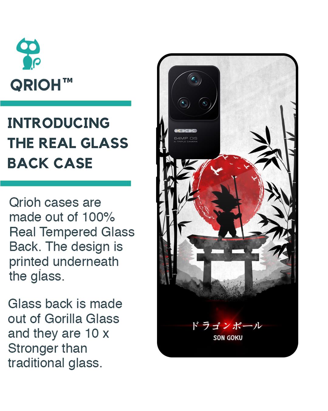 Shop Little Goku Japanese Premium Glass Case for Poco F4 5G(Shock Proof, Scratch Resistant)-Back