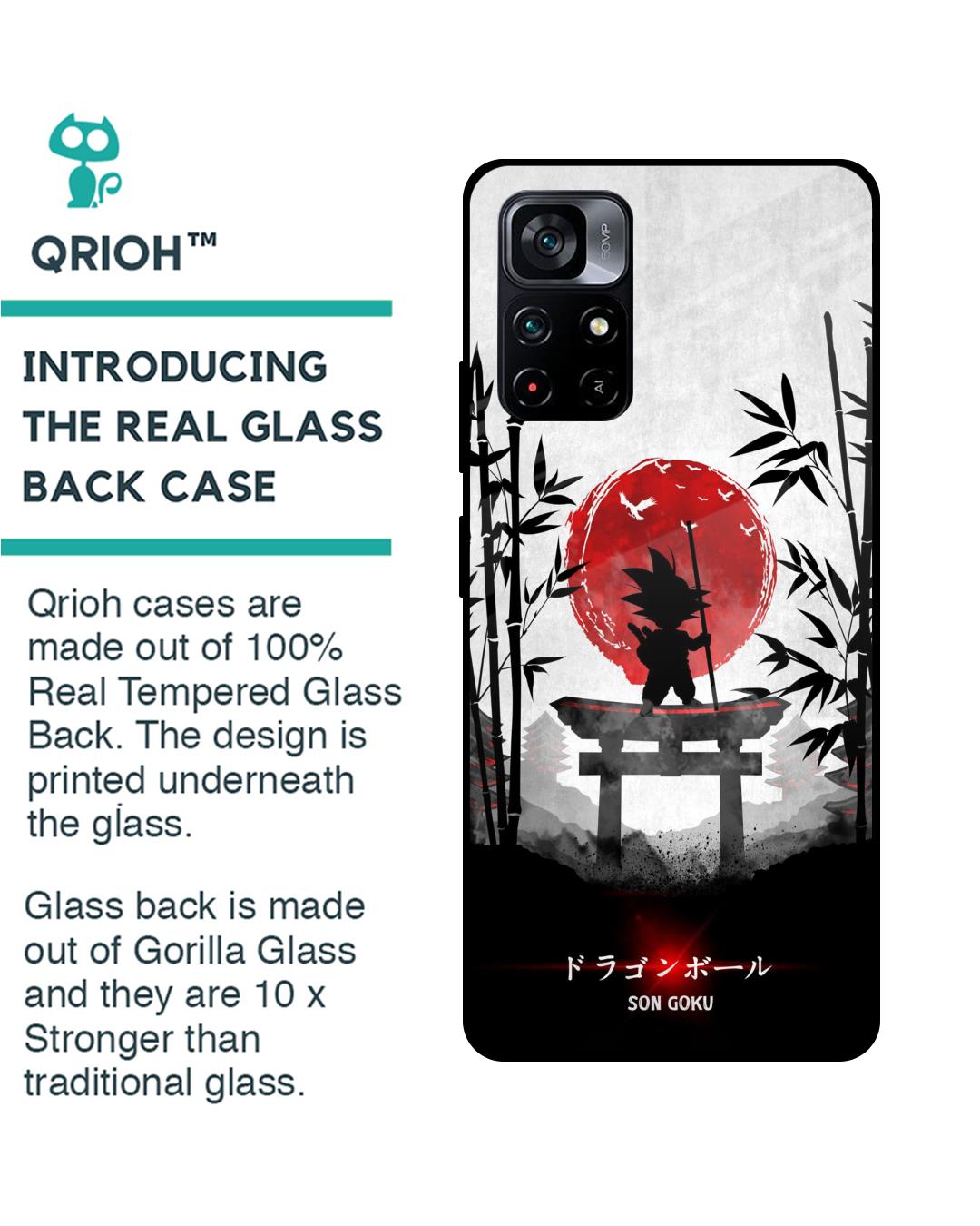 Shop Little Goku Japanese Premium Glass Case for Poco M4 Pro 5G(Shock Proof, Scratch Resistant)-Back