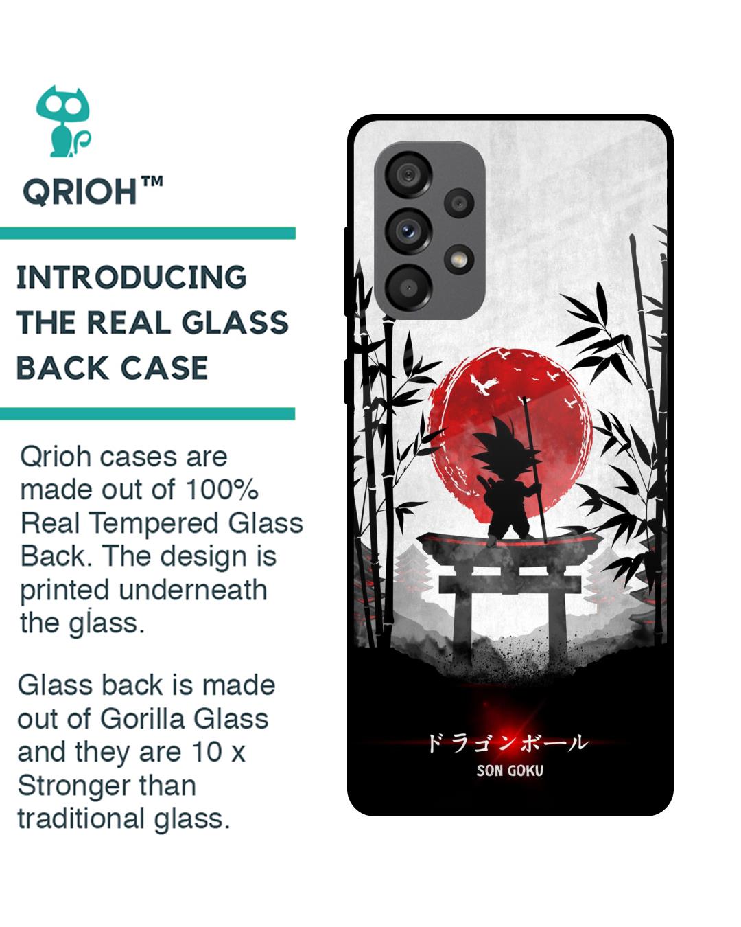 Shop Little Goku Japanese Premium Glass Case for Samsung Galaxy A73 5G (Shock Proof,Scratch Resistant)-Back