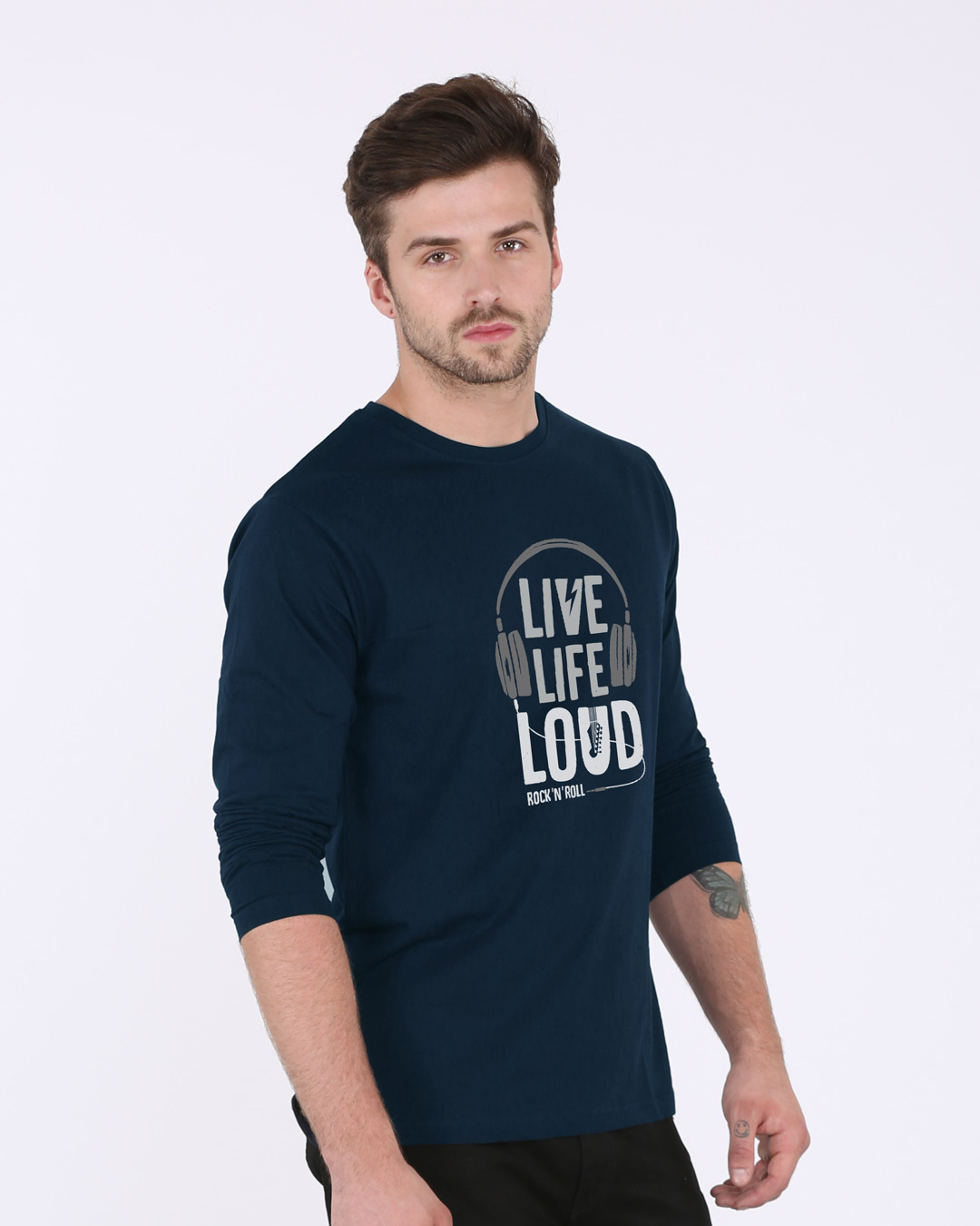 Shop Live Life Loud Full Sleeve T-Shirt-Back
