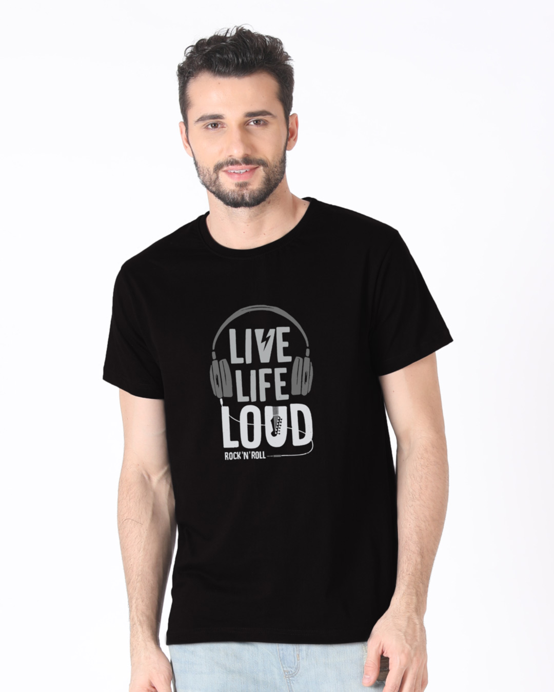 Shop Live Life Loud Half Sleeve T-Shirt-Back