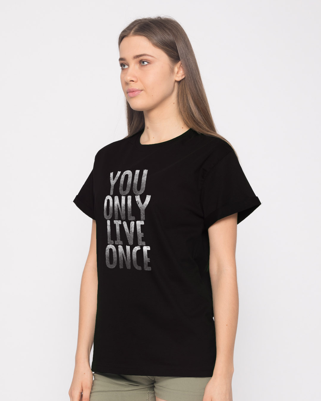 Shop Live Once Boyfriend T-Shirt-Back