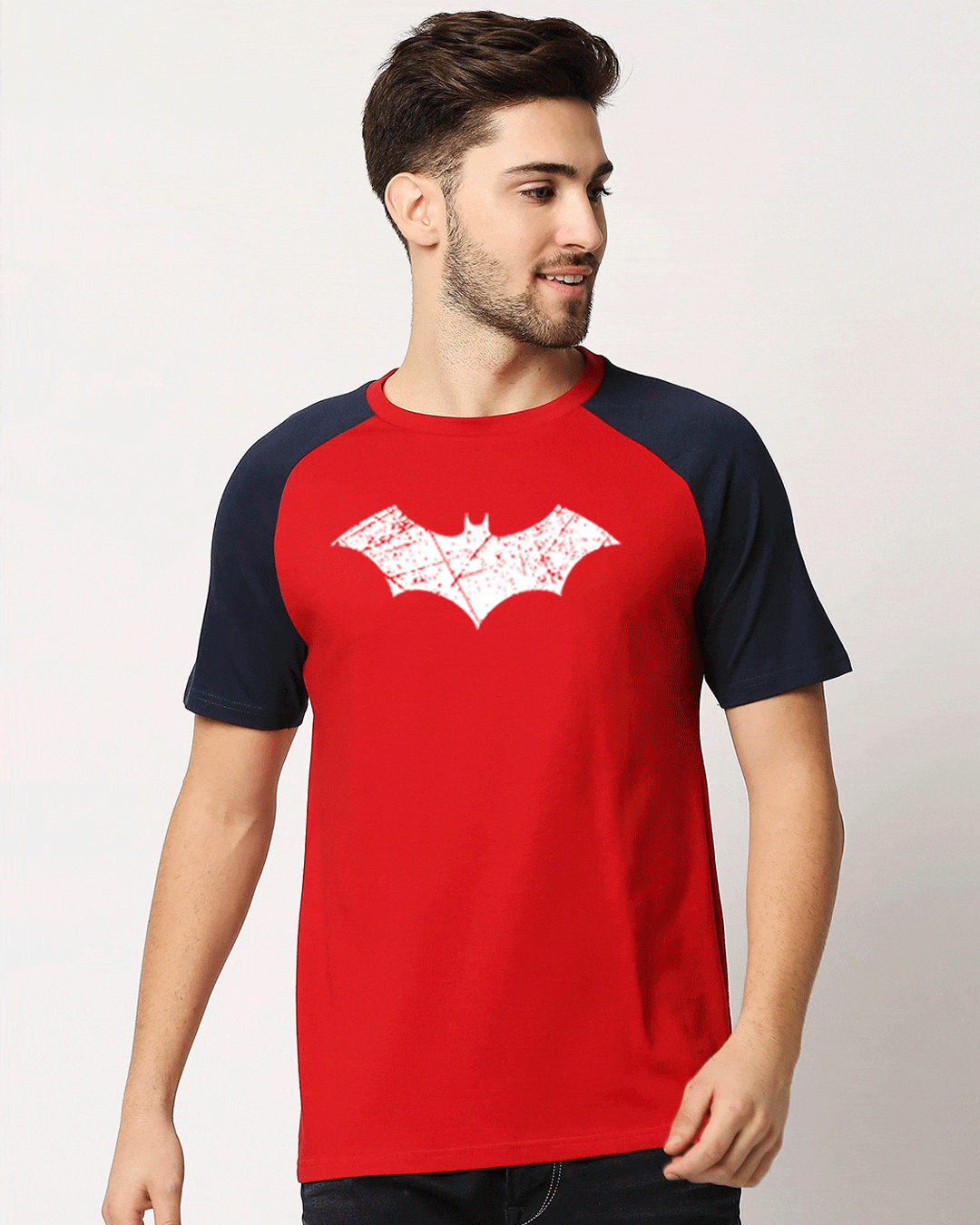 Buy Logo Batman (BML) (GID) Raglan Half Sleeve T-Shirt Online at Bewakoof