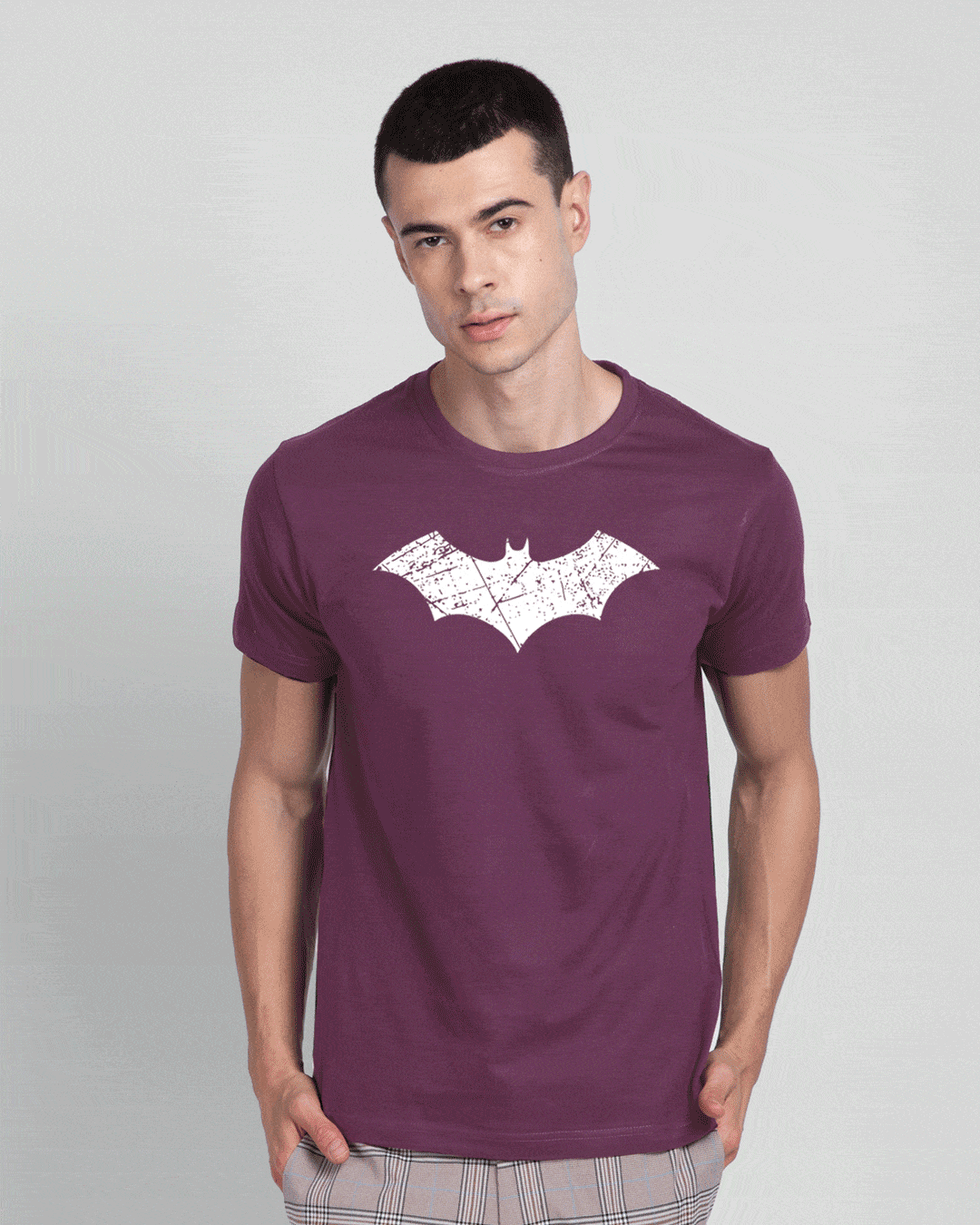 Buy Logo Batman Glow In Dark Half Sleeve T-Shirt for Men purple Online ...
