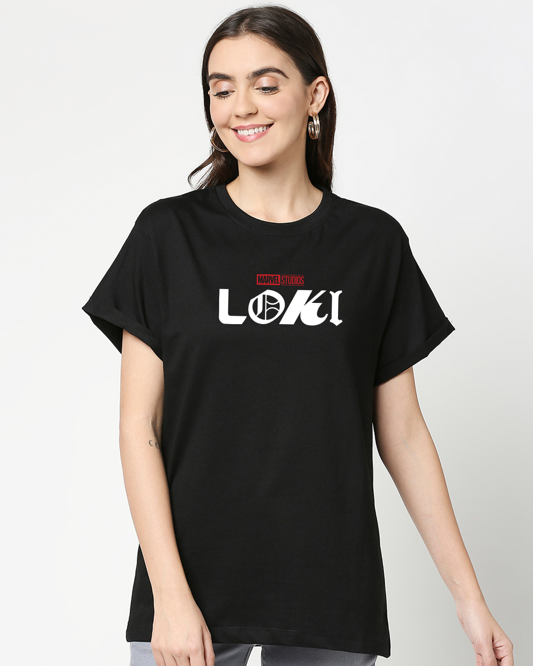 Shop Loki Logo Boyfriend T-Shirt (AVL)-Back