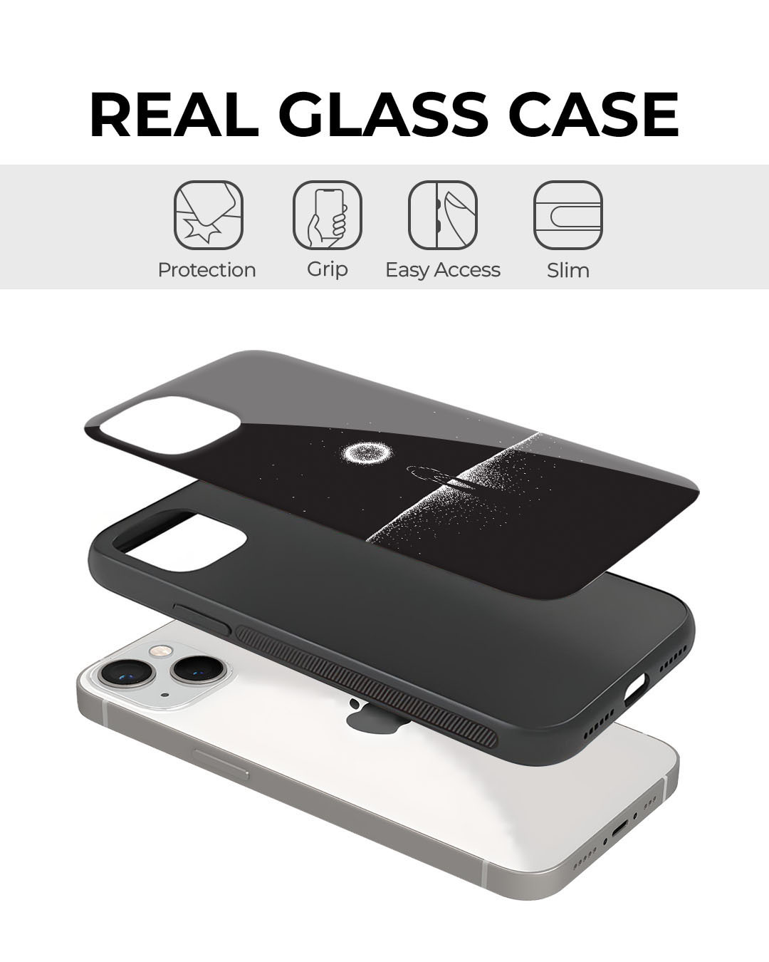 Shop Lone Space Premium Glass Cover for Apple iPhone 13 Pro-Back