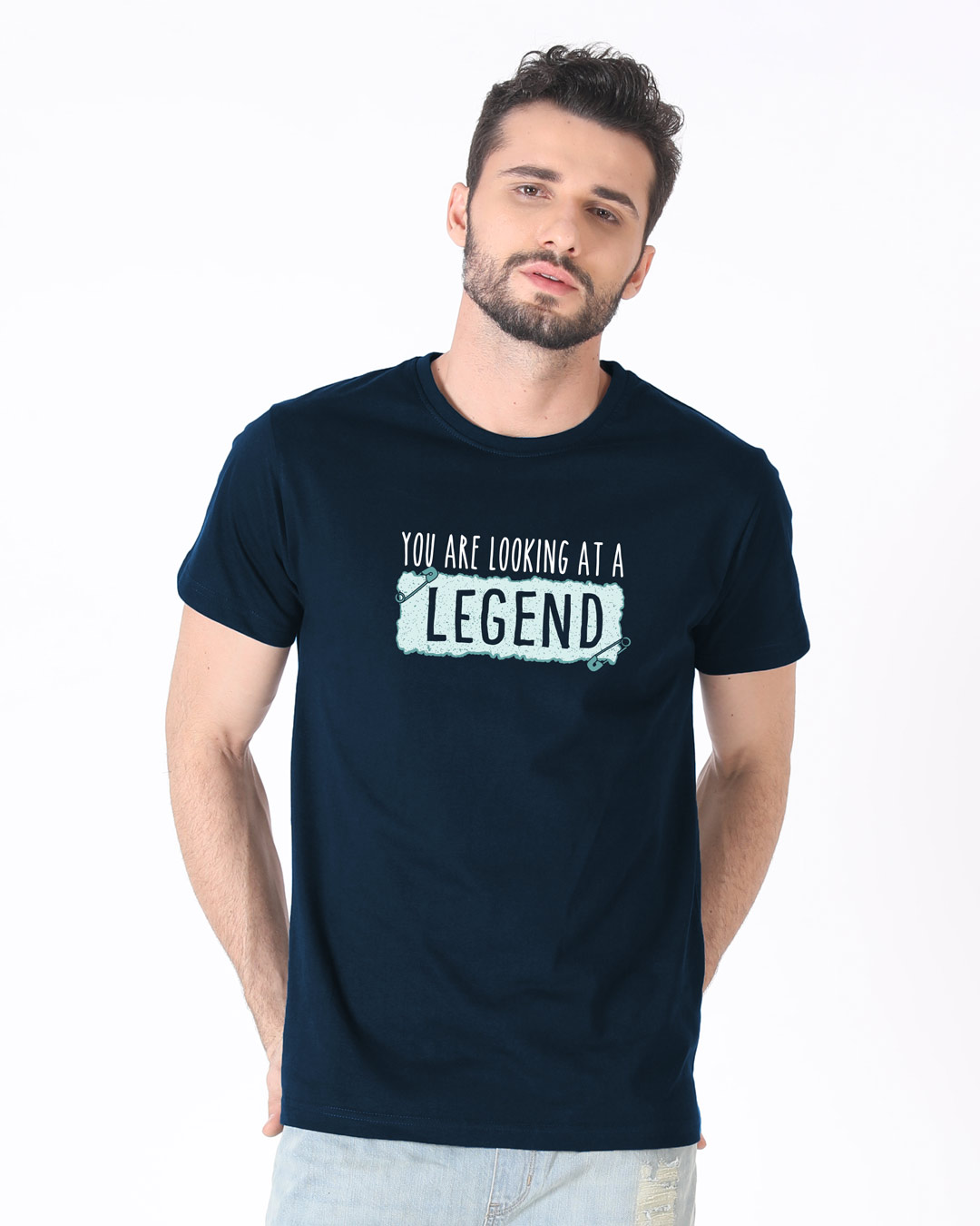 Shop Looking At A Legend Half Sleeve T-Shirt-Back