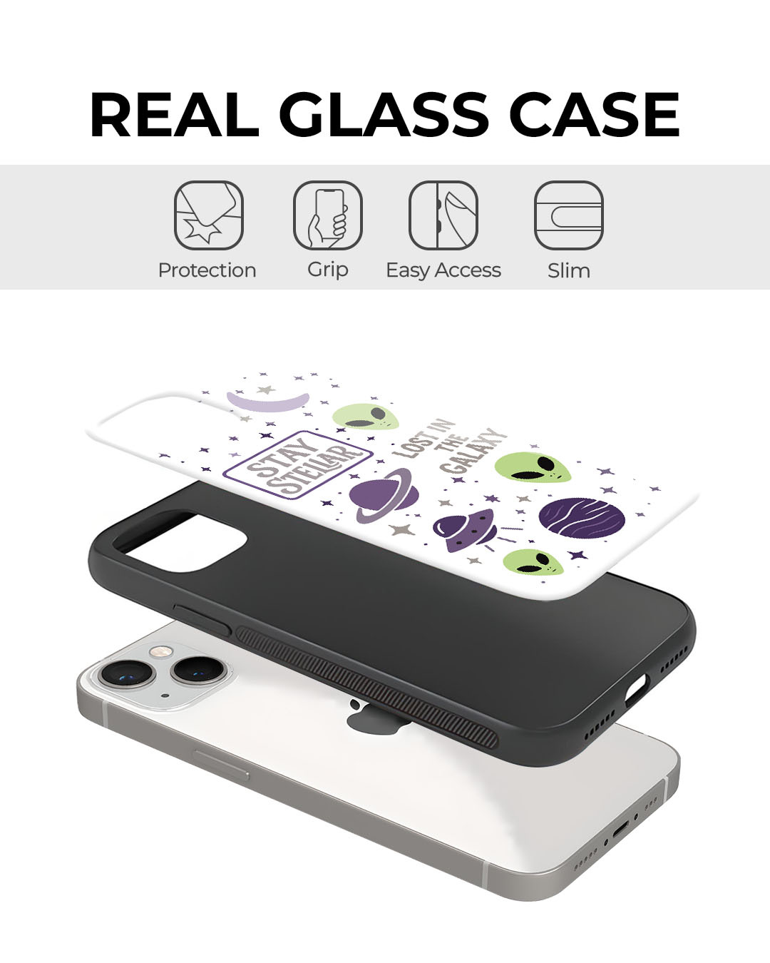 Shop Lost In The Galaxy Premium Glass Cover for Apple iPhone 11-Back