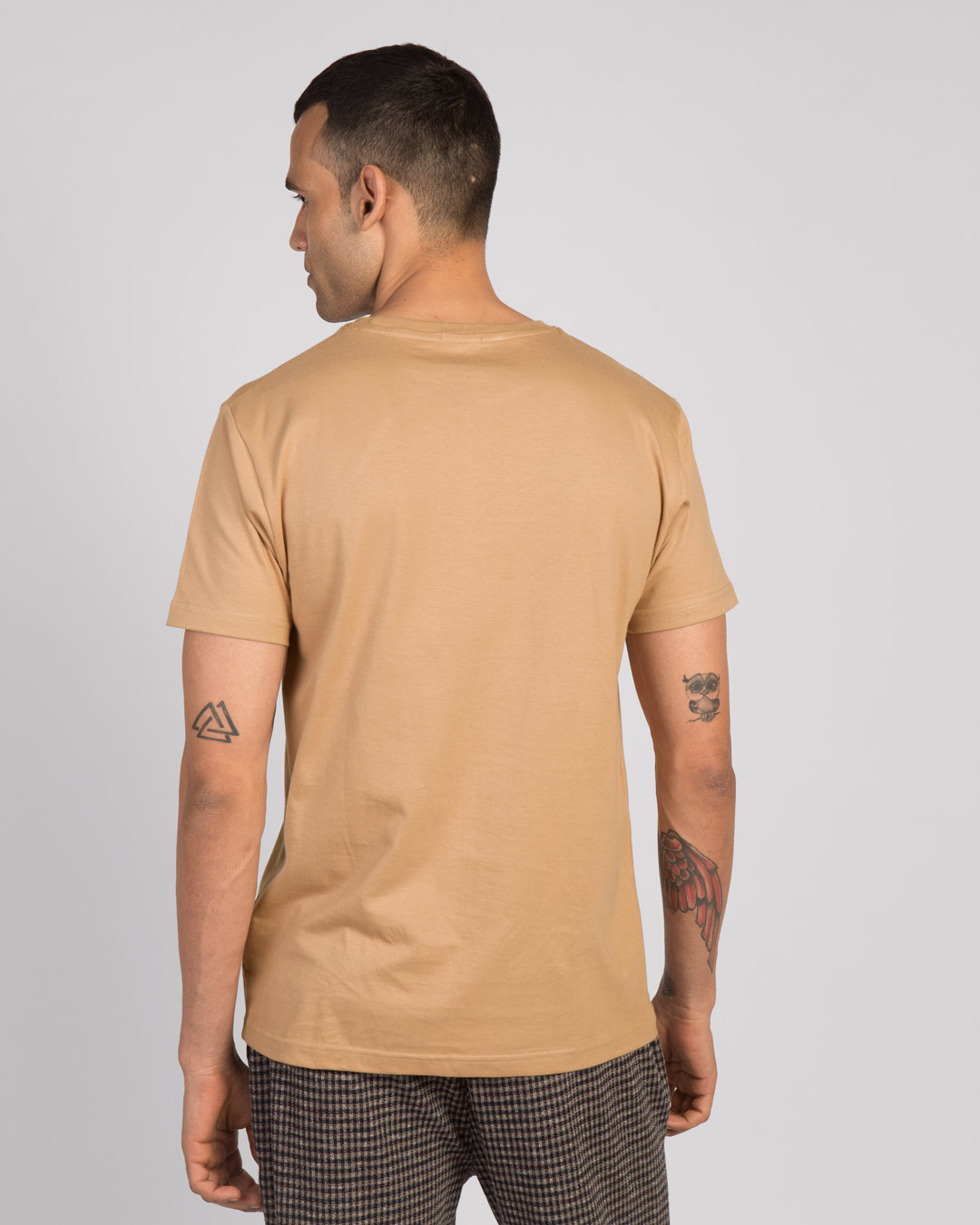Shop Lost In The Guitar Half Sleeve T-Shirt Pastel Beige-Back