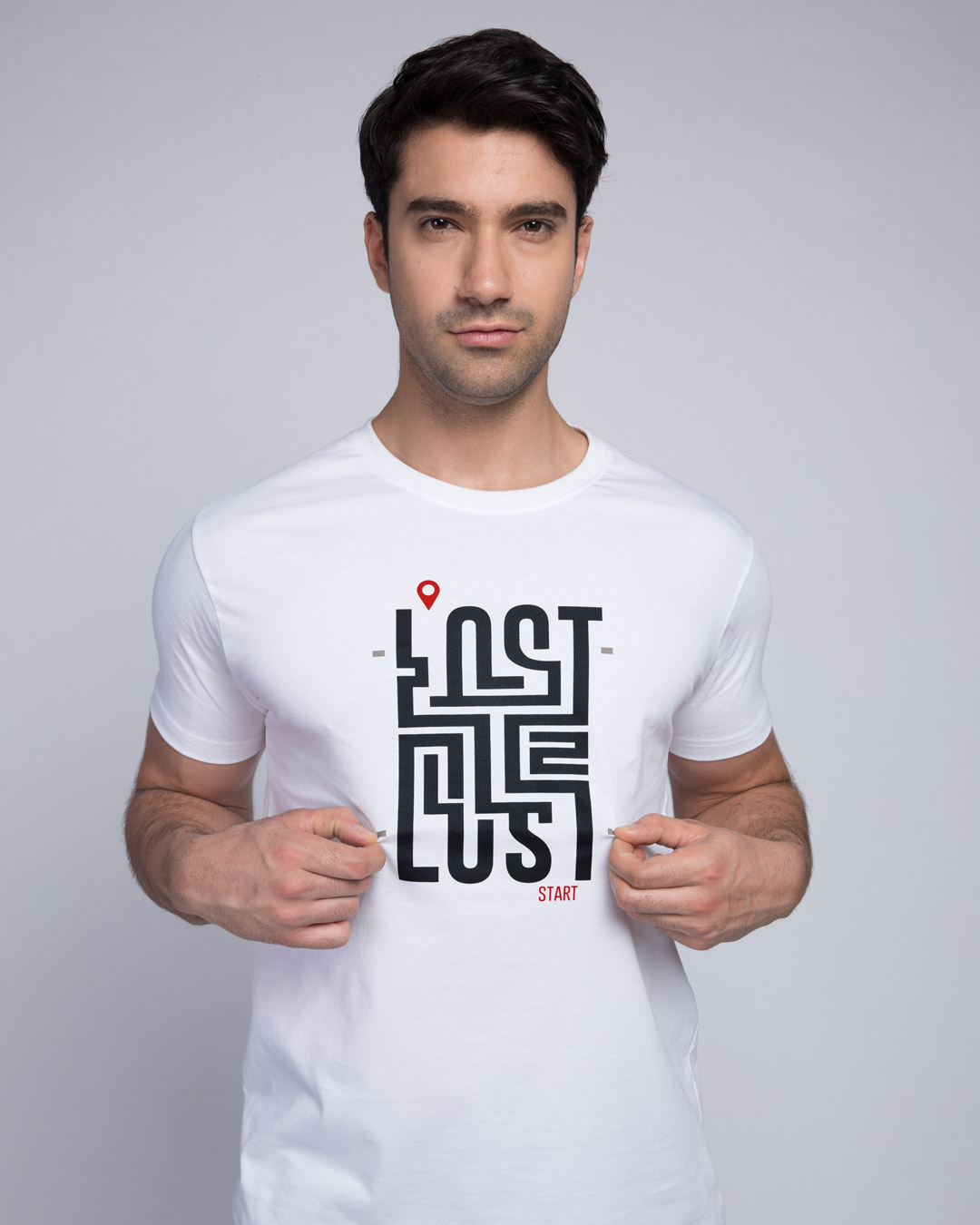 Shop Lost Maze Half Sleeve T-Shirt (Hidden Message)-Back
