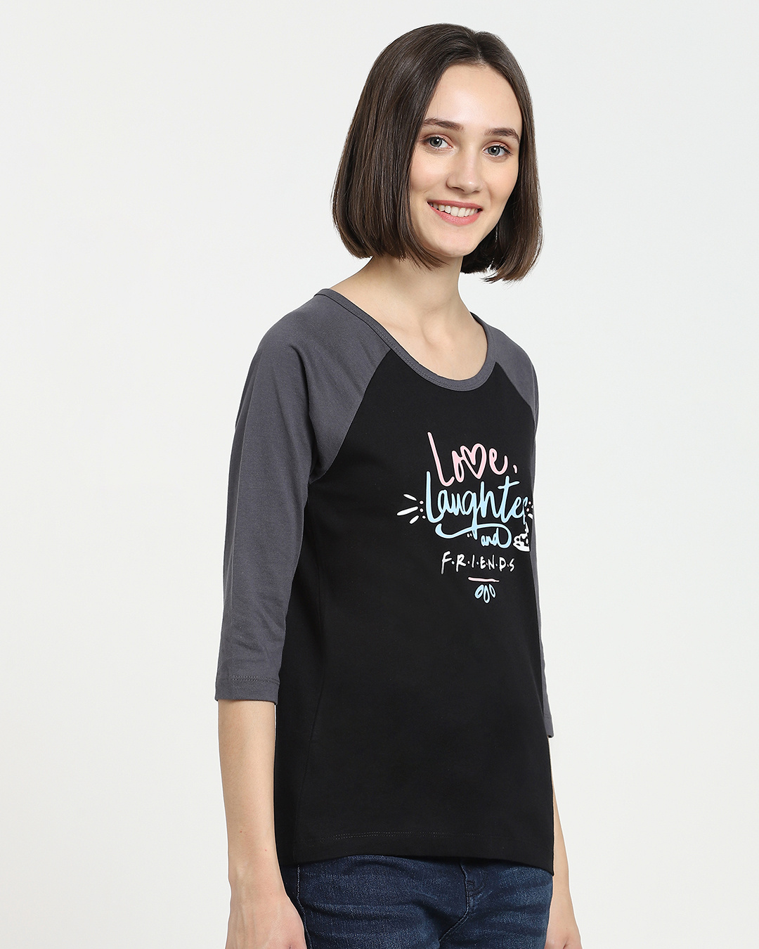 Shop Love Friends 3/4th Sleeve Raglan T-Shirt-Back