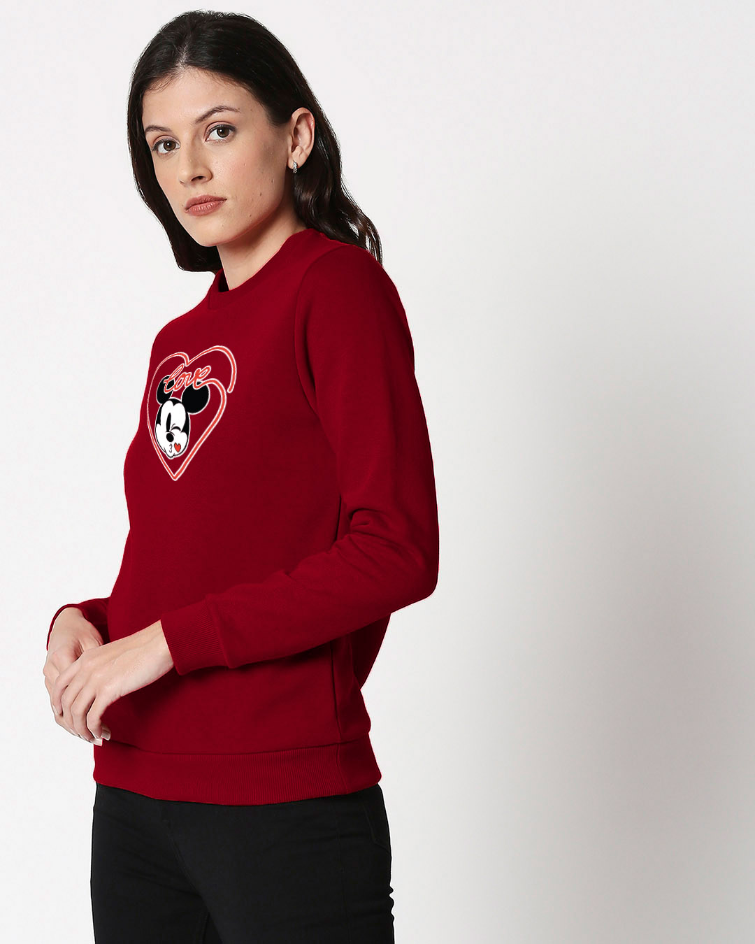 Shop Love Mickey Hearts  Fleece Sweatshirt (DL)-Back