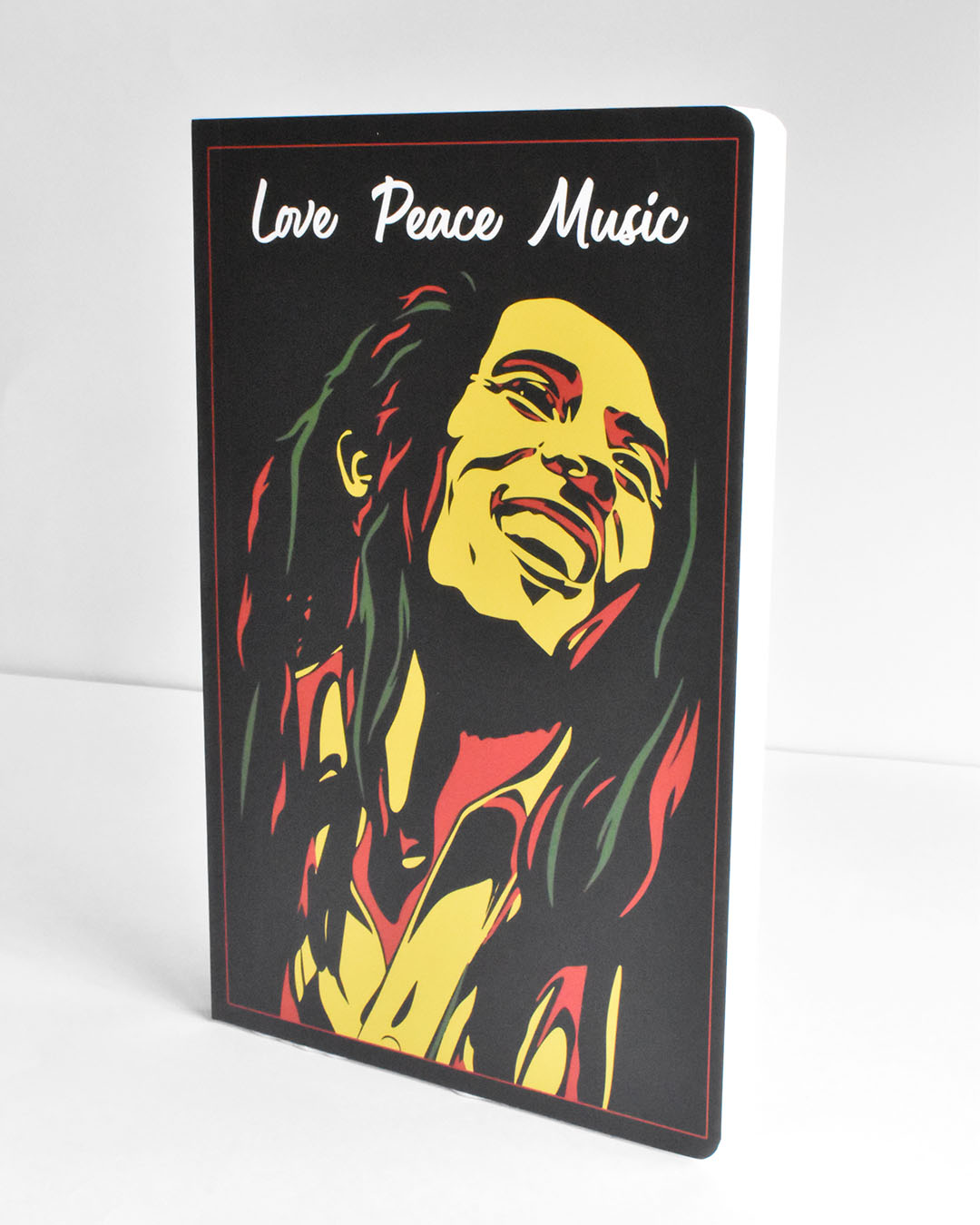 Shop Love Peace Bob Soft Bound Notebook-Back