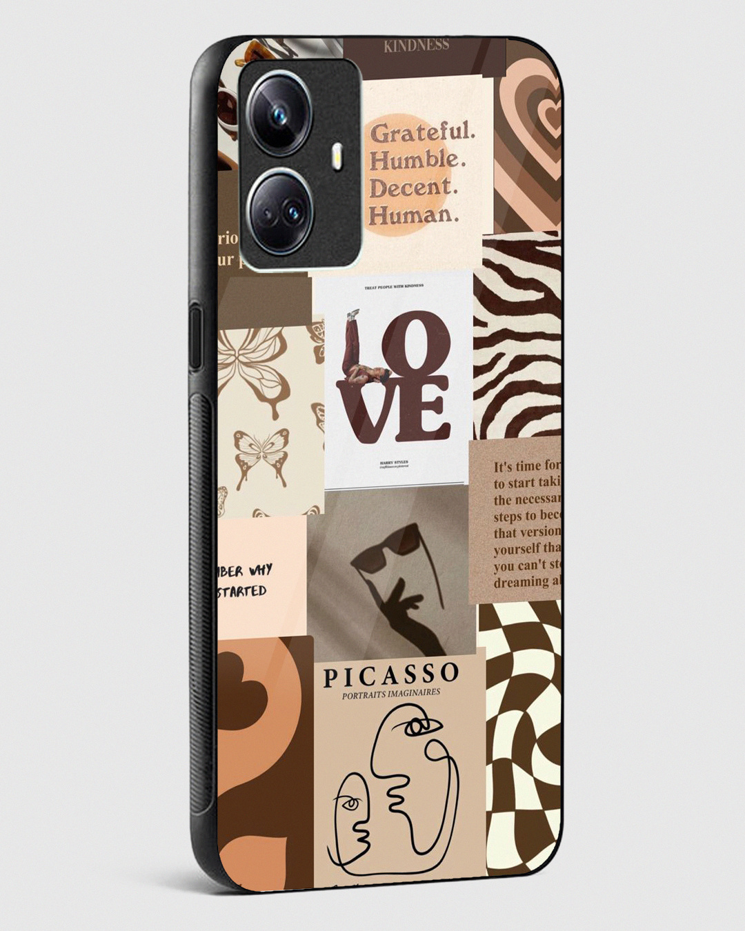 Shop Love Picaso Aesthetic Premium Glass Case for Realme 10 Pro Plus 5G-Back