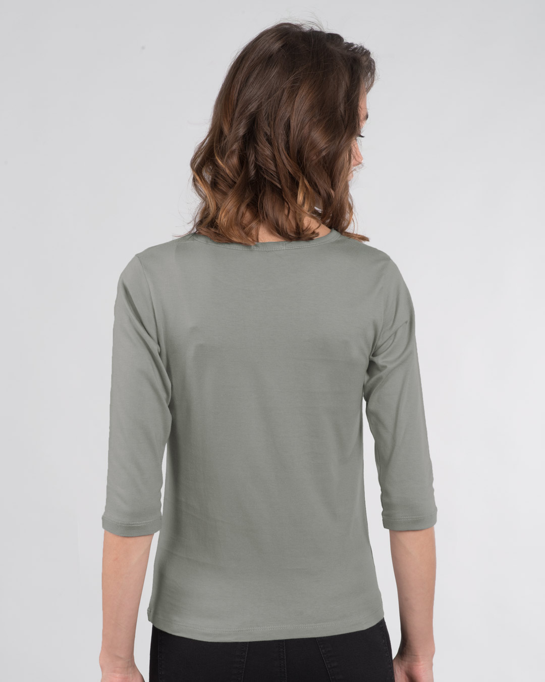 Shop Low Battery Coffee Round Neck 3/4th Sleeve T-Shirt-Back