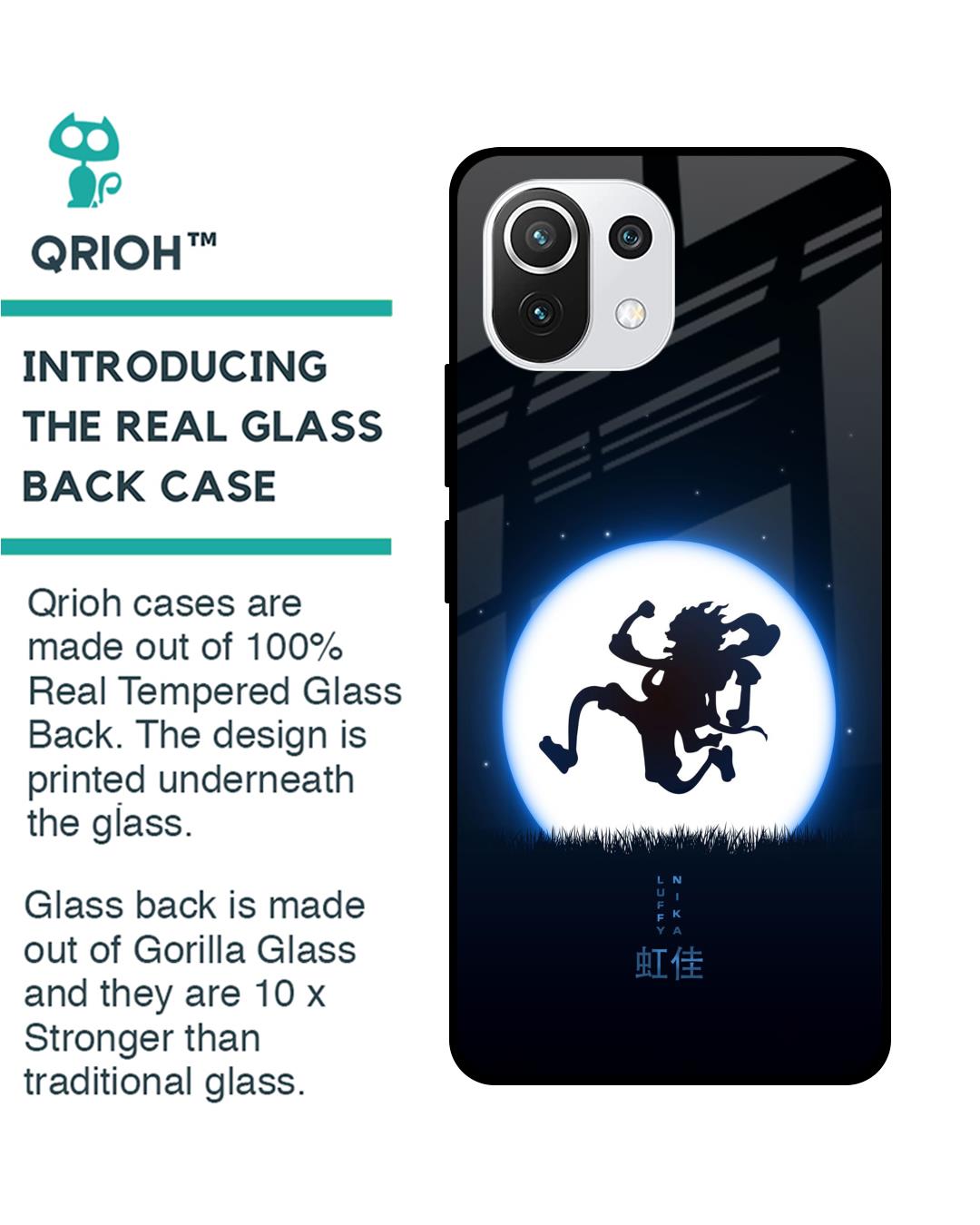 Shop Luffy Nika Premium Glass Case for Mi 11 Lite NE 5G (Shock Proof,Scratch Resistant)-Back
