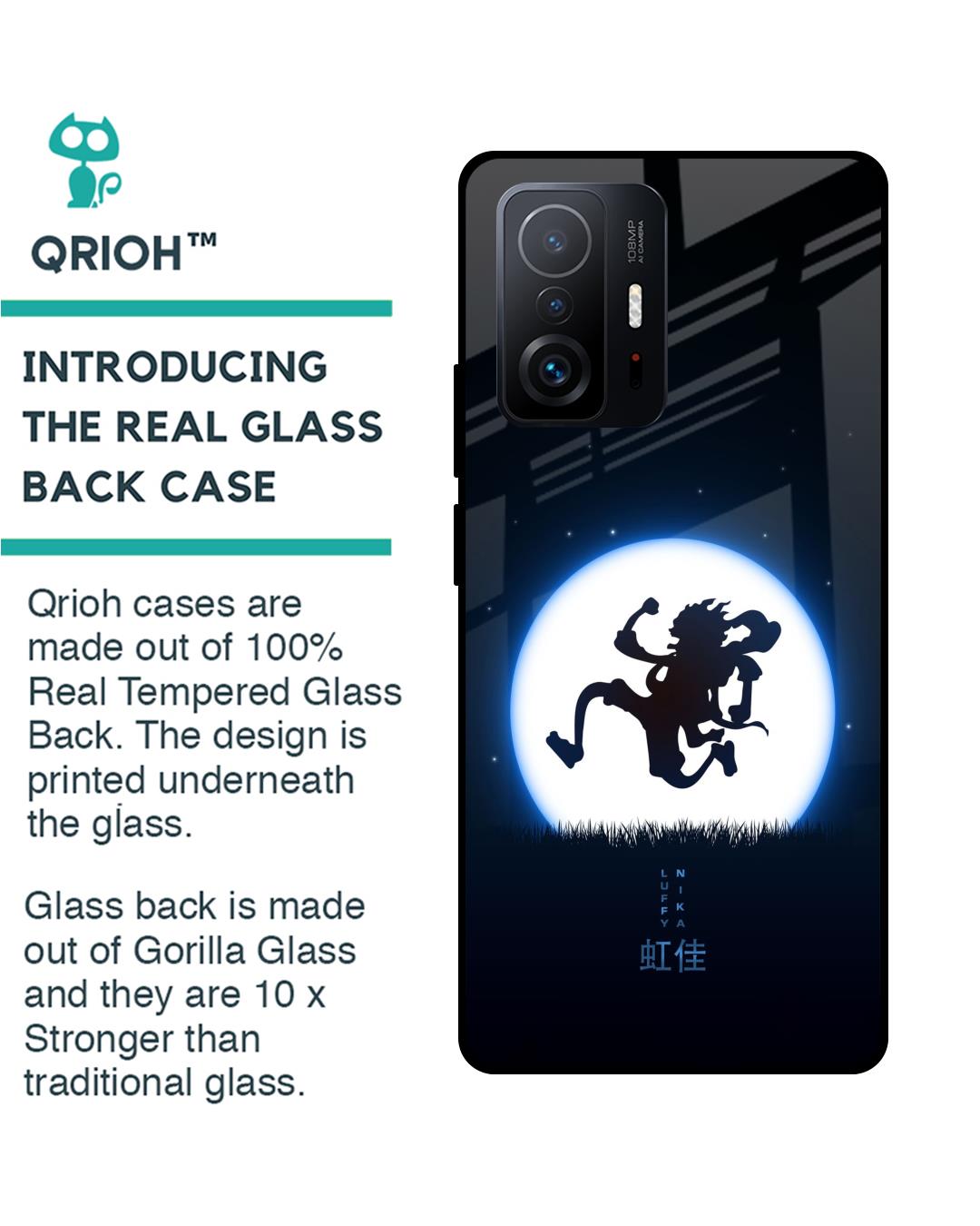Shop Luffy Nika Premium Glass Case for Mi 11T Pro 5G (Shock Proof,Scratch Resistant)-Back