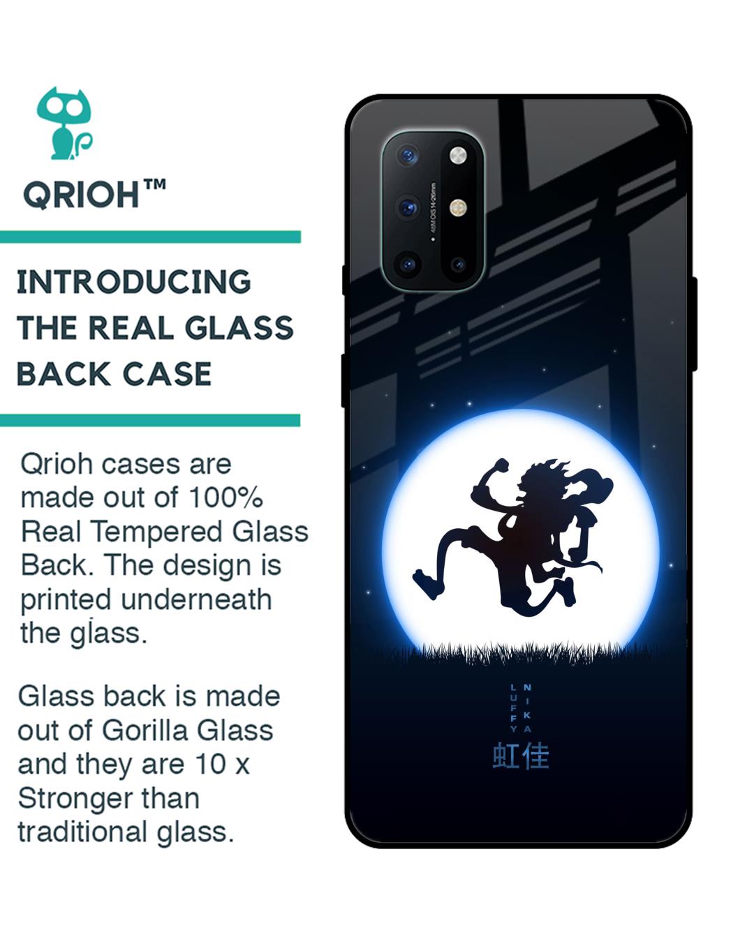 Shop Luffy Nika Premium Glass Case for OnePlus 8T (Shock Proof,Scratch Resistant)-Back