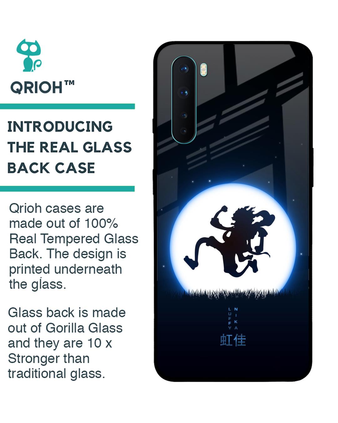 Shop Luffy Nika Premium Glass Case for OnePlus Nord (Shock Proof,Scratch Resistant)-Back