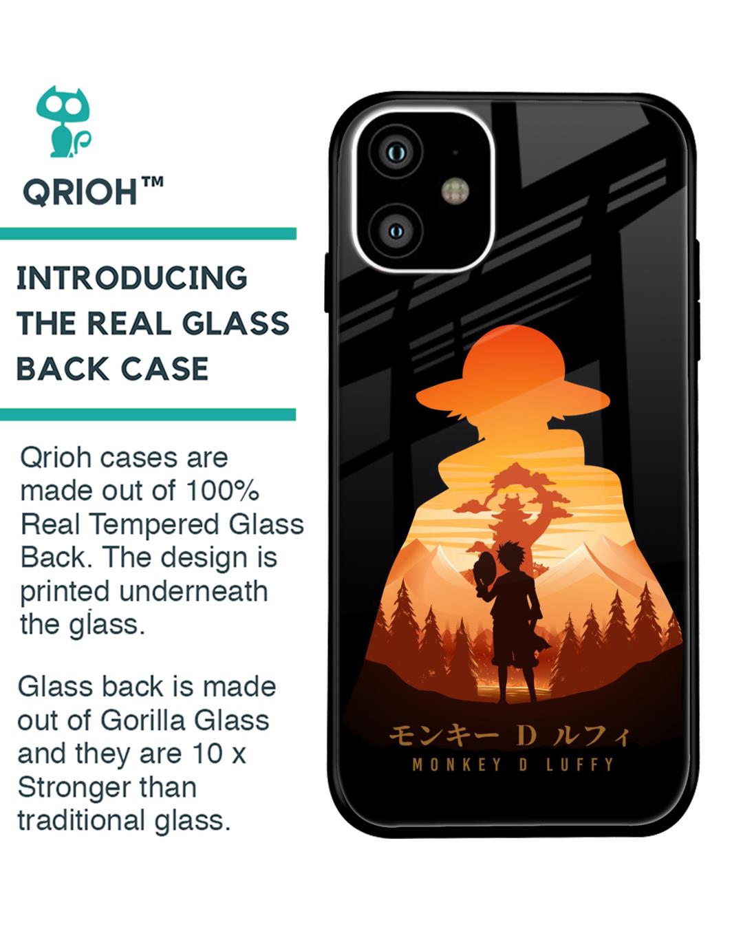 Shop Luffy One Piece Premium Glass Case for Apple iPhone 11 (Shock Proof,Scratch Resistant)-Back