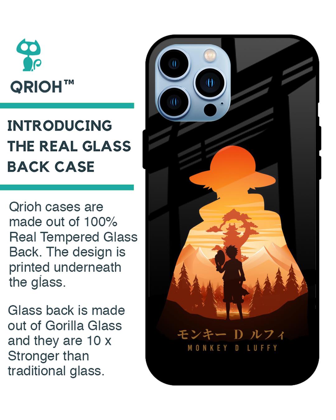 Shop Luffy One Piece Premium Glass Case for Apple iPhone 13 Pro (Shock Proof,Scratch Resistant)-Back
