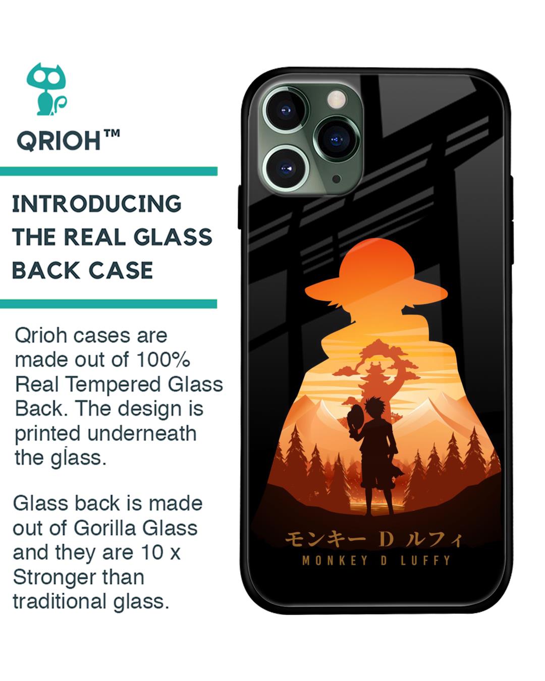 Shop Luffy One Piece  Premium Glass Case for iPhone 11 Pro Max (Shock Proof, Scratch Resistant)-Back