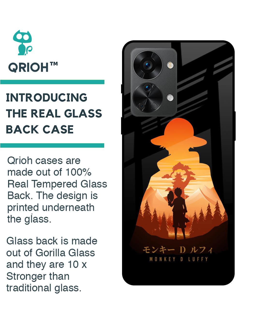 Shop Luffy One Piece Premium Glass Case for OnePlus Nord 2T 5G (Shock Proof,Scratch Resistant)-Back