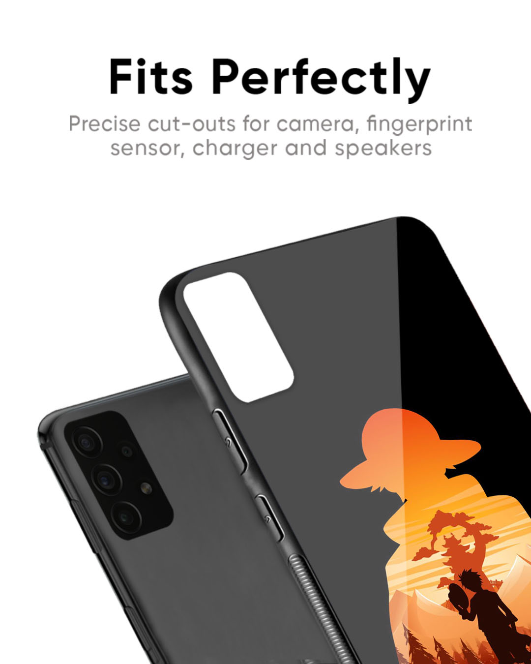 Shop Luffy One Piece Premium Glass Case for Oppo Reno8T 5G (Shock Proof, Scratch Resistant)-Back