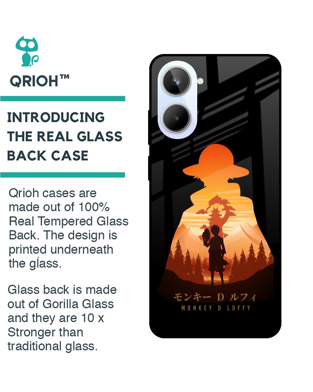 Shop Luffy One Piece Premium Glass Case for Realme 10 5G(Shock Proof, Scratch Resistant)-Back