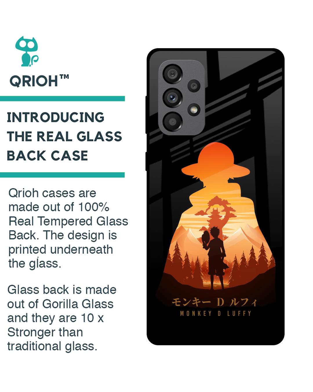Shop Luffy One Piece Premium Glass Case for Samsung Galaxy A73 5G (Shock Proof,Scratch Resistant)-Back