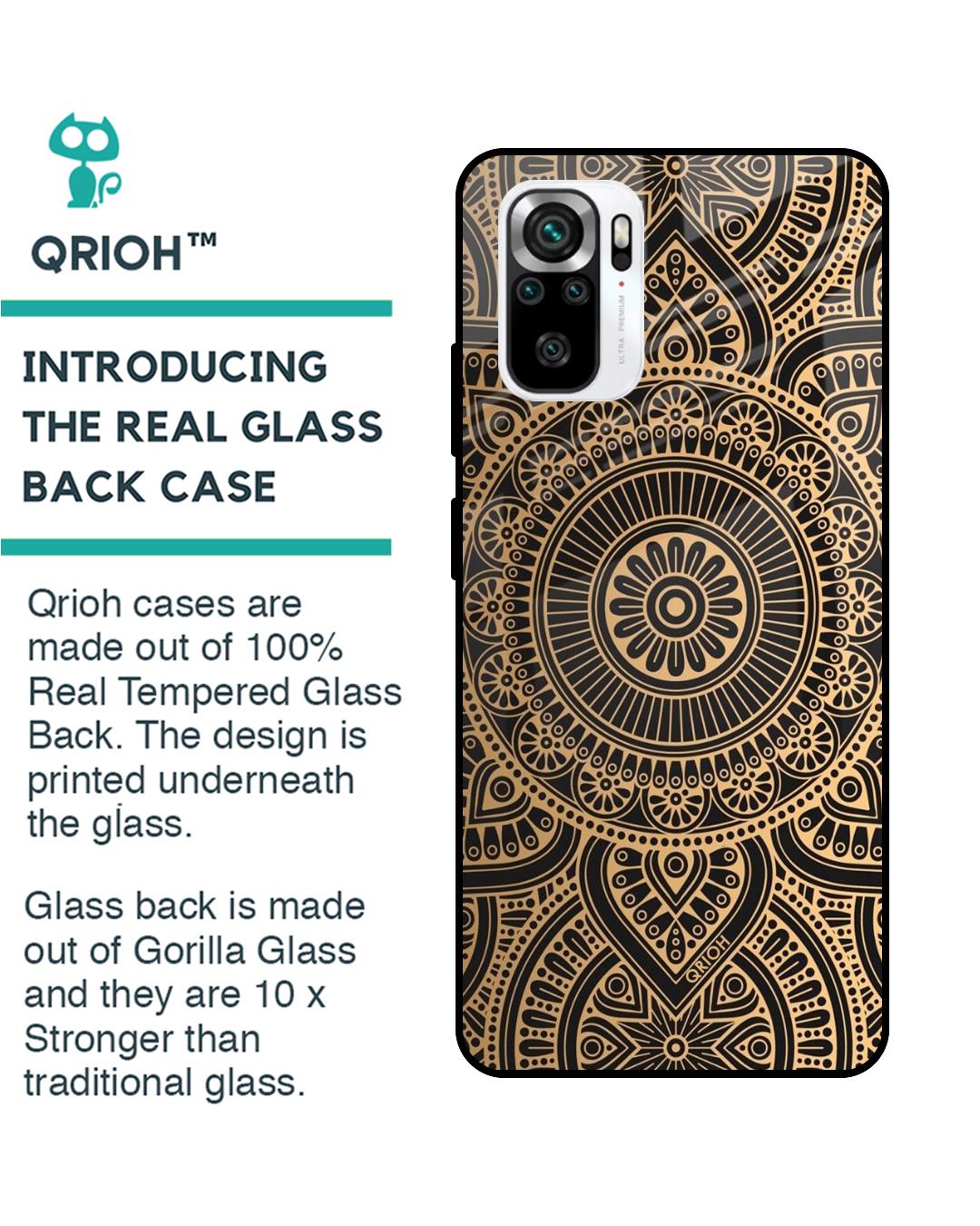Shop Luxury Mandala Printed Premium Glass Case for Redmi Note 11 SE (Shock Proof,Scratch Resistant)-Back