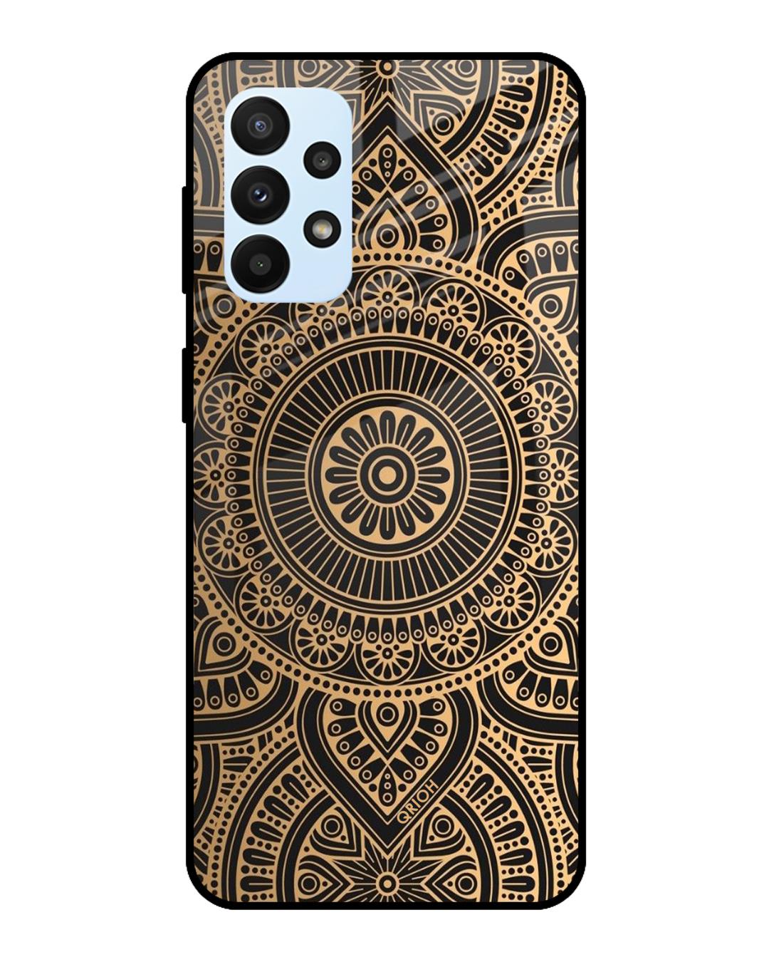 Shop Luxury Mandala Printed Premium Glass Cover For  A23(Impact Resistant, Matte Finish)-Back