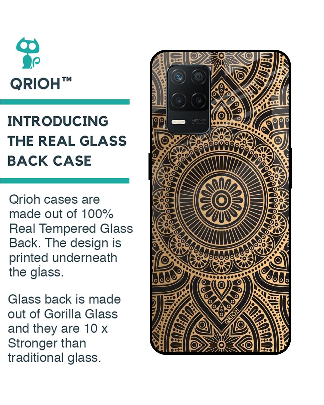 Shop Luxury Mandala Printed Premium Glass Cover for Realme 8 5G (Shock Proof, Scratch Resistant)-Back