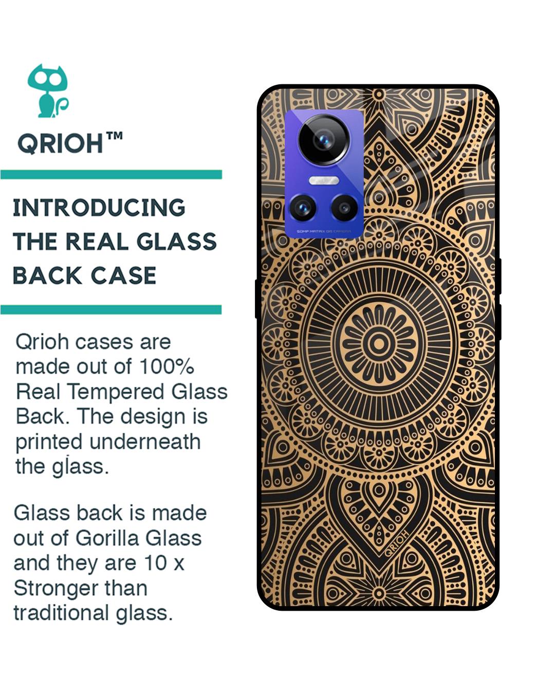 Shop Luxury Mandala Printed Premium Glass Cover for Realme GT Neo 3 (Shock Proof, Scratch Resistant)-Back