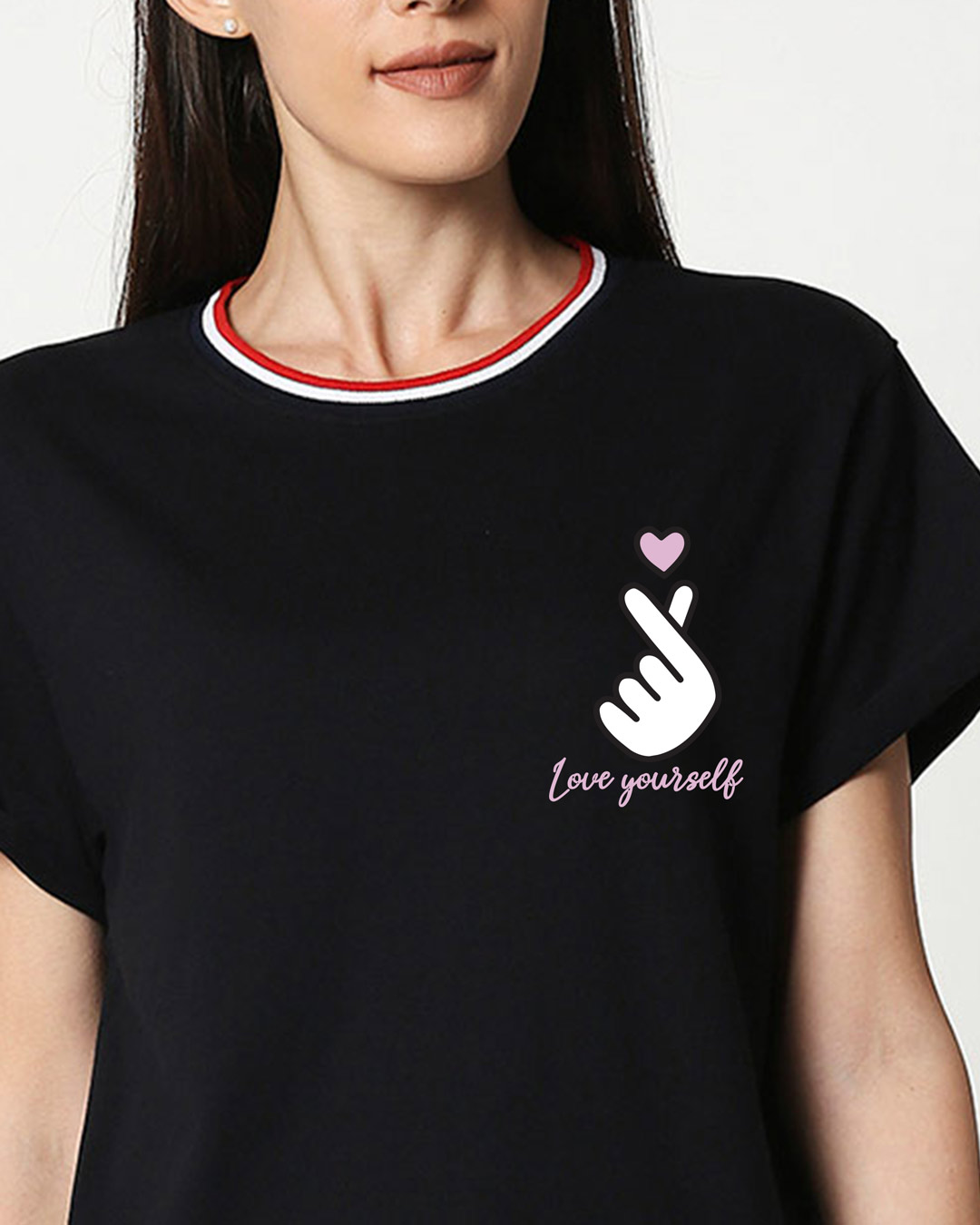 Buy Ly Bts Army Crewneck Varsity Rib T-Shirt-Multicolor for Women black ...