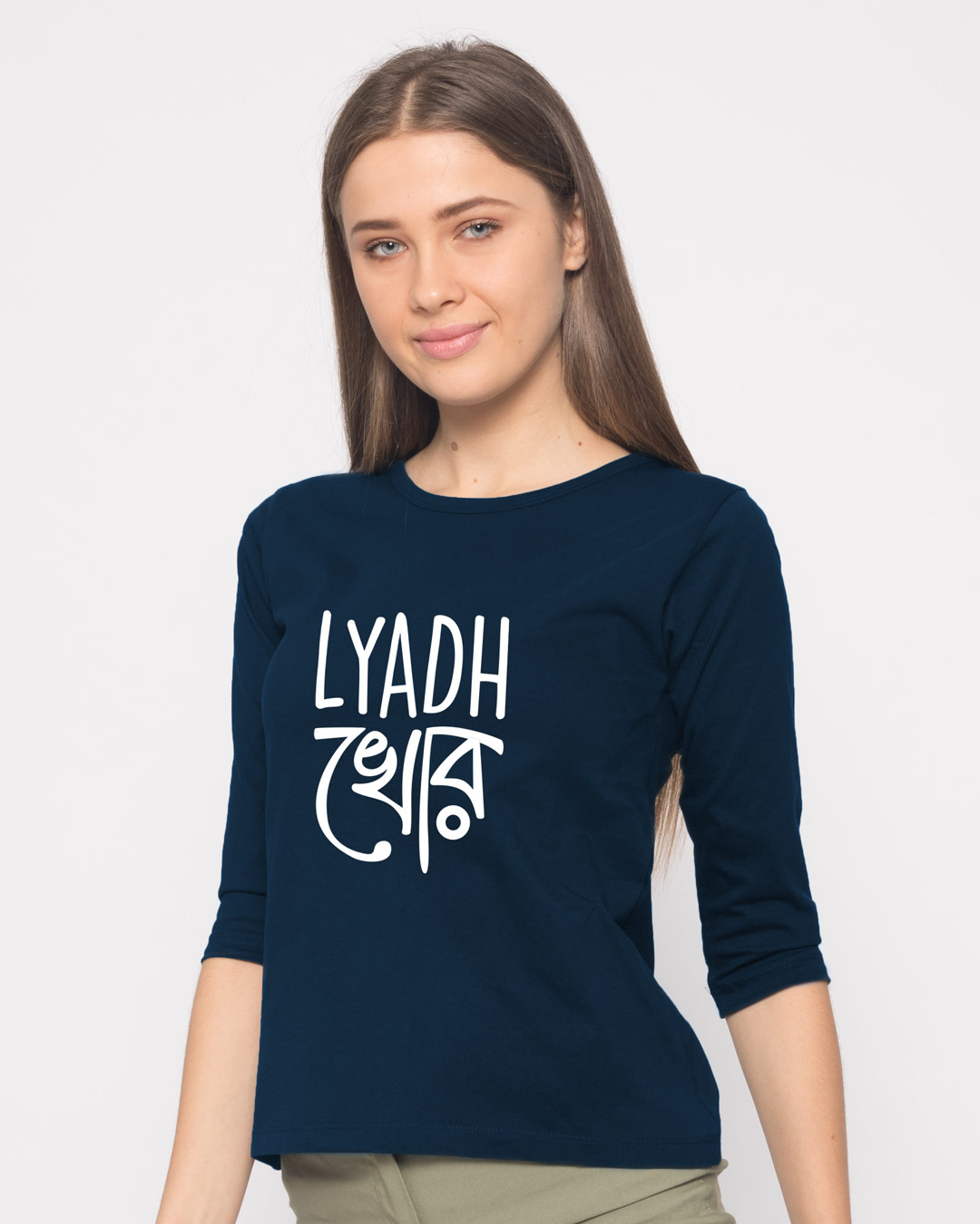 Shop Lydhkhor Round Neck 3/4th Sleeve T-Shirt-Back