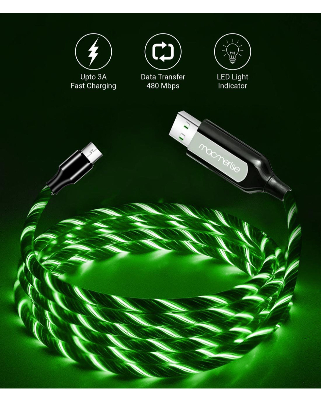 Shop Illume Green   Micro Usb Cable-Back