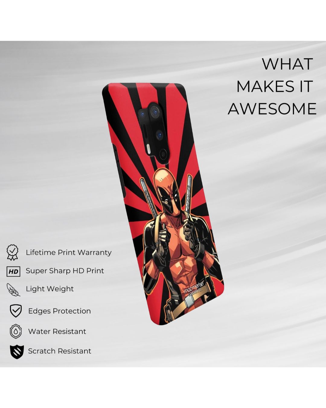Shop Smart Ass Deadpool Sleek Phone Case For Oneplus 8 Pro-Back