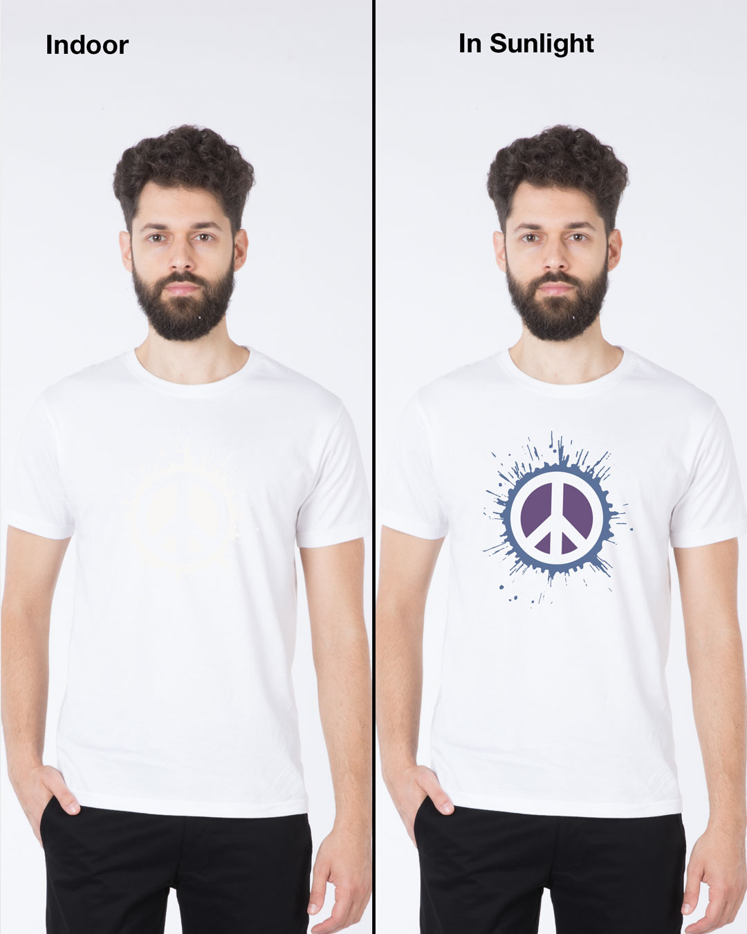 Shop Magic Peace Half Sleeve T-Shirt-Back
