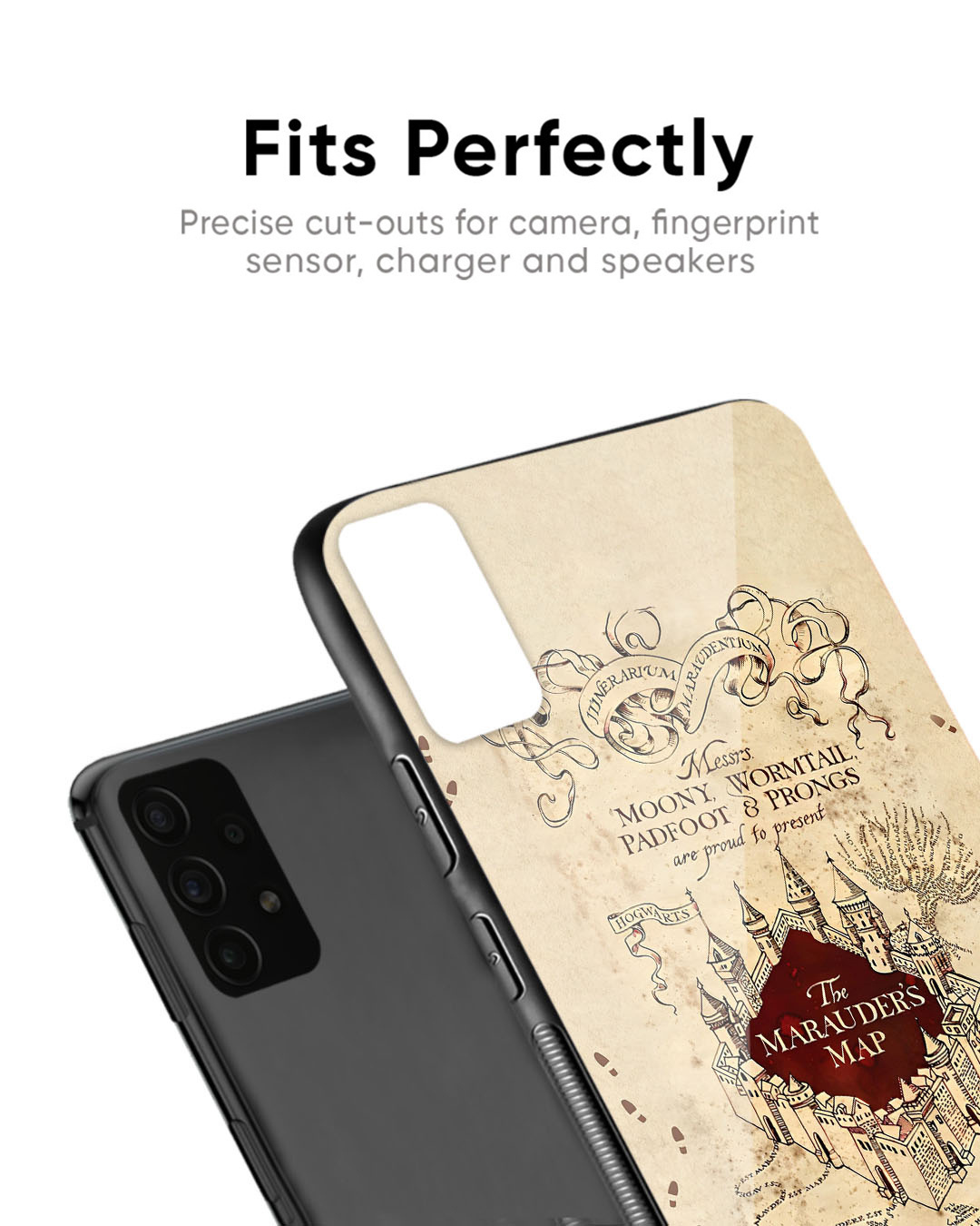 Shop Magical Map Premium Glass Case for OnePlus 8 (Shock Proof, Scratch Resistant)-Back