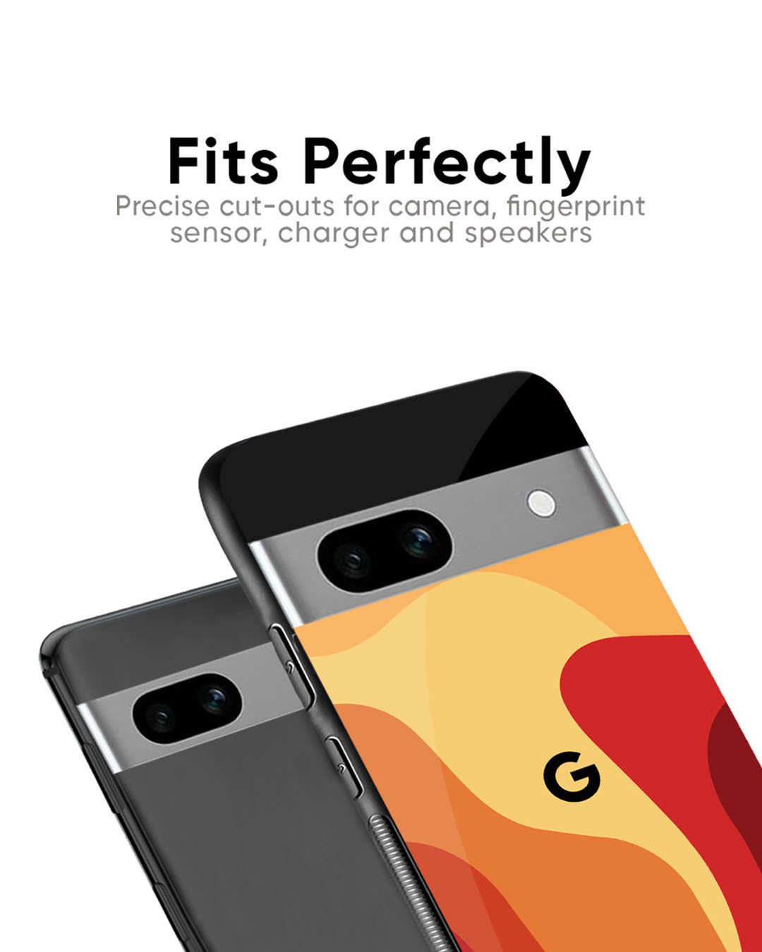 Shop Magma Color Pattern Premium Glass Case for Google Pixel 7A(Shock Proof, Scratch Resistant)-Back