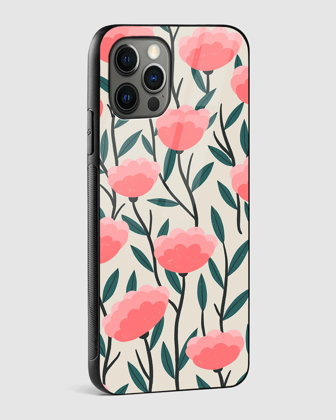 Shop Magnolia Floral Premium Glass Case for Apple iPhone 14 Pro-Back