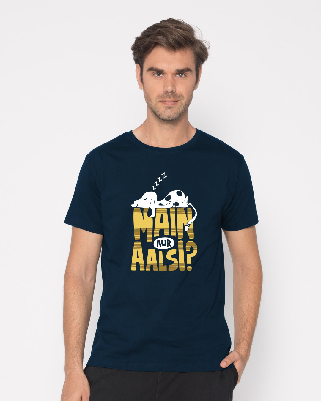 Shop Main Aur Aalsi Half Sleeve T-Shirt-Back