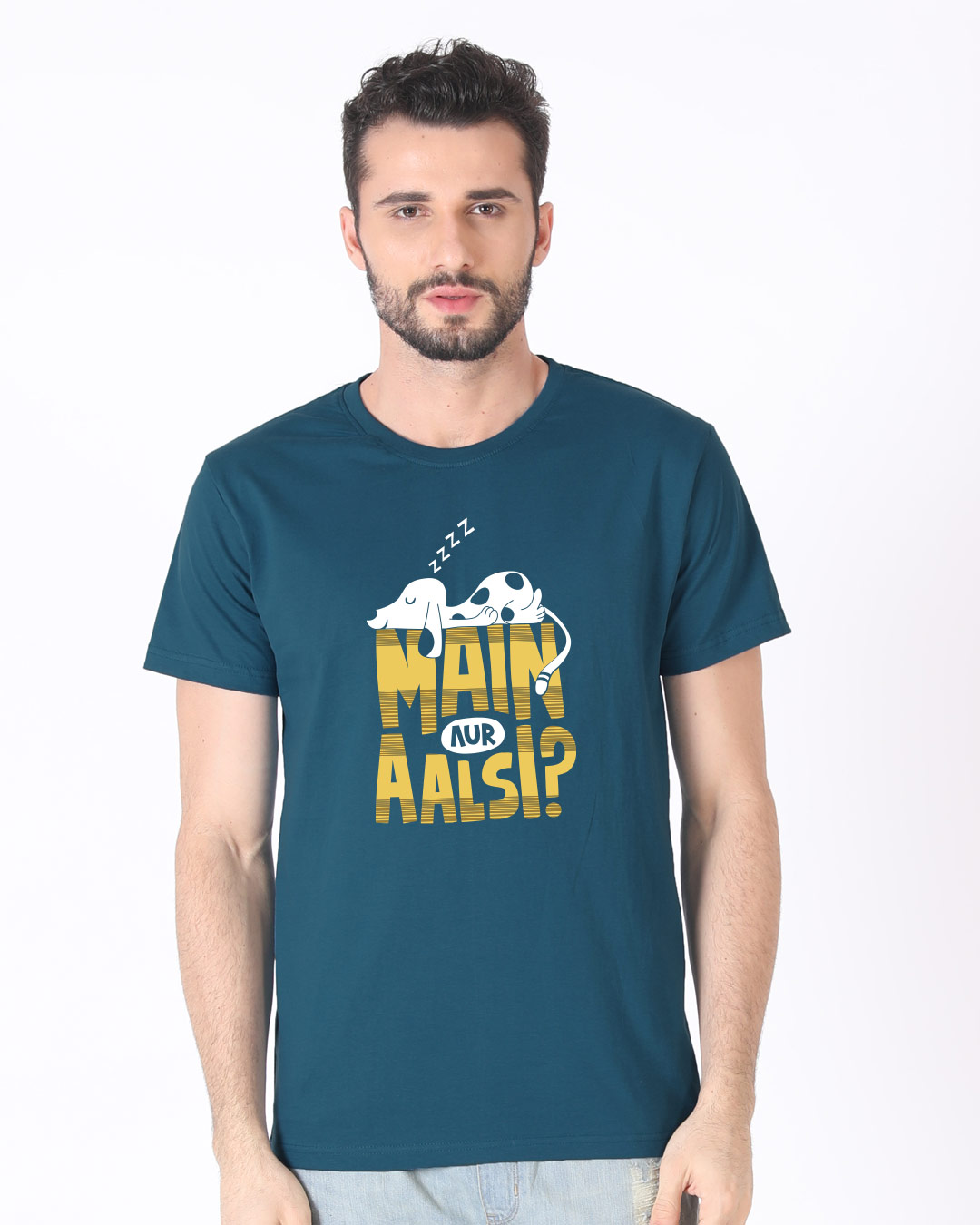 Shop Main Aur Aalsi Half Sleeve T-Shirt-Back
